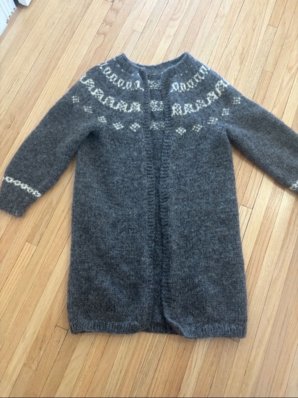 Long wool cardigan